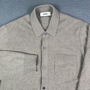 Buck Mason California Cashmere Collared Cardigan Sweater Mens L Tan Light Brown